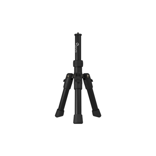 Lightweight aluminum 14-inch tripod mini with 360° rotation, compact and portable design for smartphones and cameras.