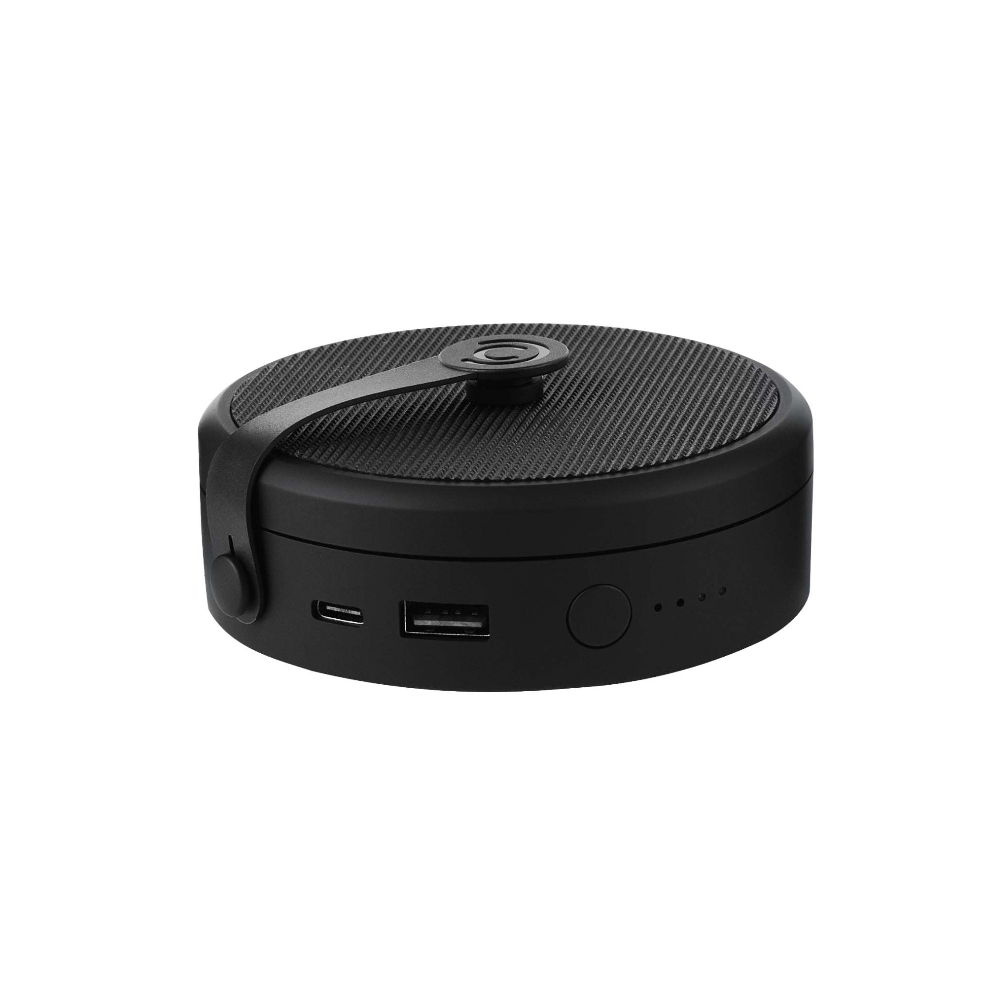 Power Bank 9000 mAh with dual USB ports, fast charging, and compatibility with Pivo Pod and tripod setup.