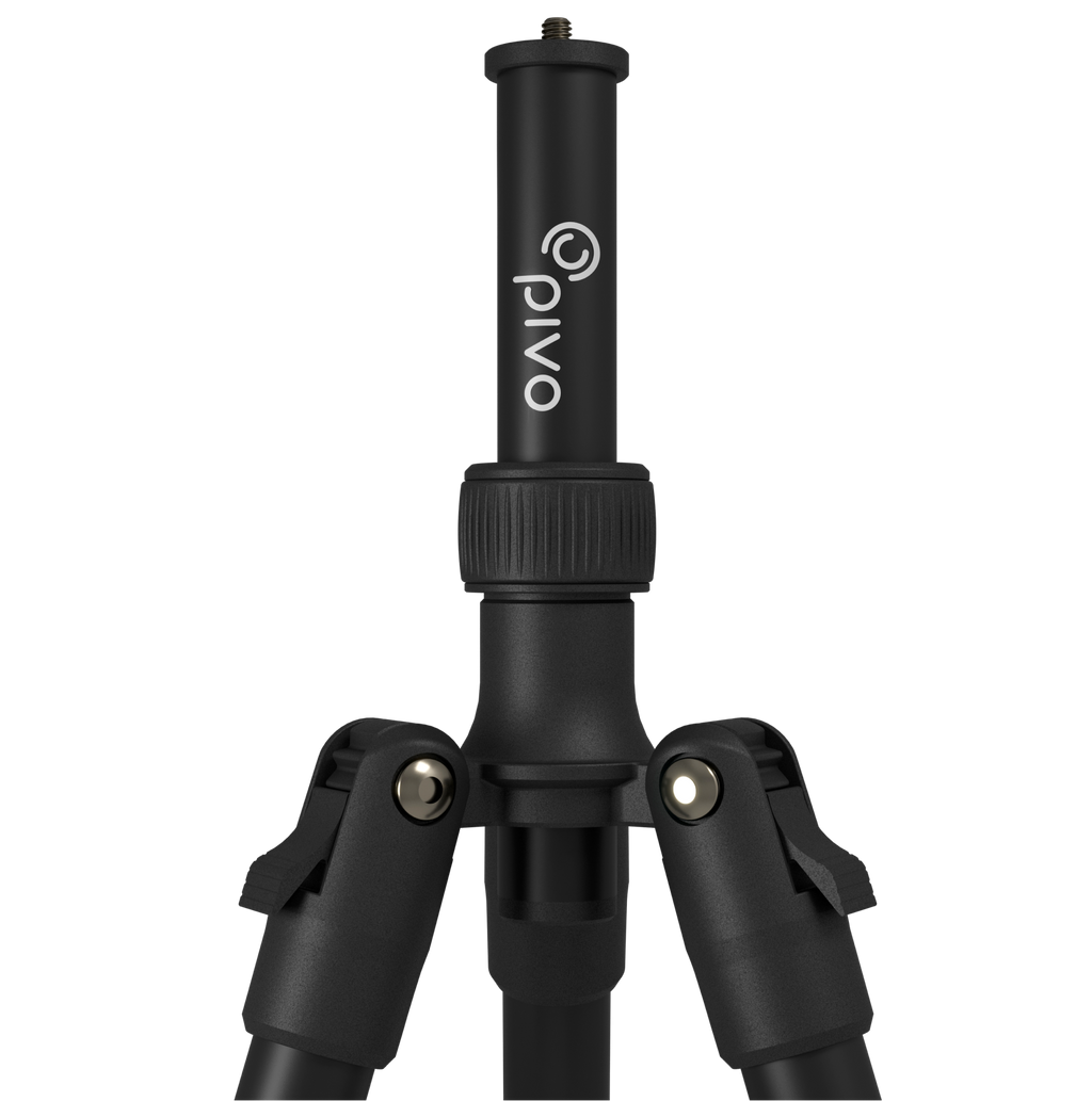Pivo Tripod Mini with adjustable telescopic neck and universal mount for cameras and smartphones.