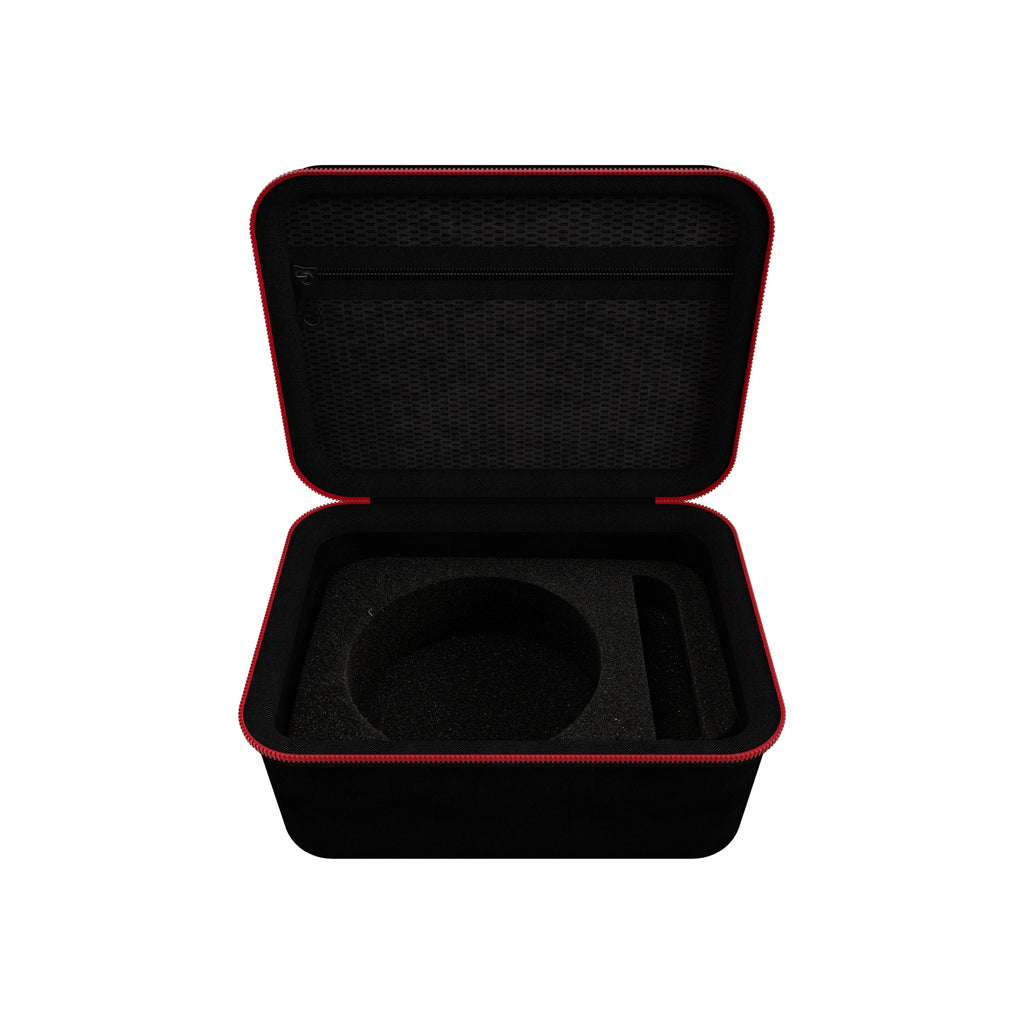 Compact black travel case mini with protective foam interior for Pivo Pod devices and accessories.