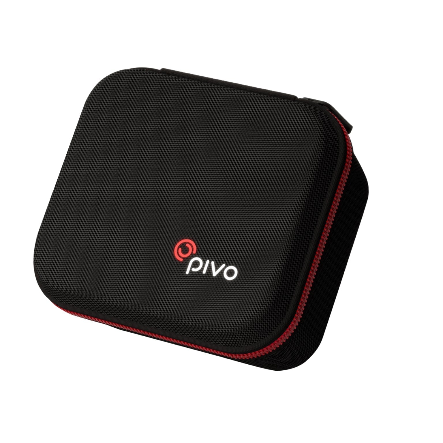 Compact black Pivo Travel Case Mini with red zipper for Pivo Pod devices.
